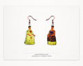 Frida Kahlo Earrings, Handmade Resin Stained-Glass Style, Copper Hooks