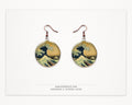 Hokusai Wave Earrings – Antique Copper Hooks
